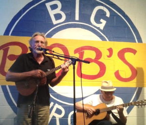 Bob playing at Big Bob's Burgers.